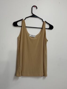Vintage Criselda Lontok nude cami beige thin strap top tan tank top